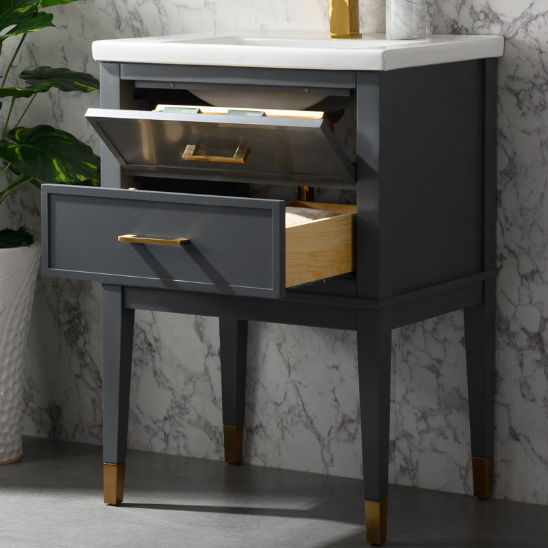 Ensemble de meuble-lavabo simple 24 po Deon, Gris