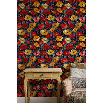 Papier peint floral abstrait