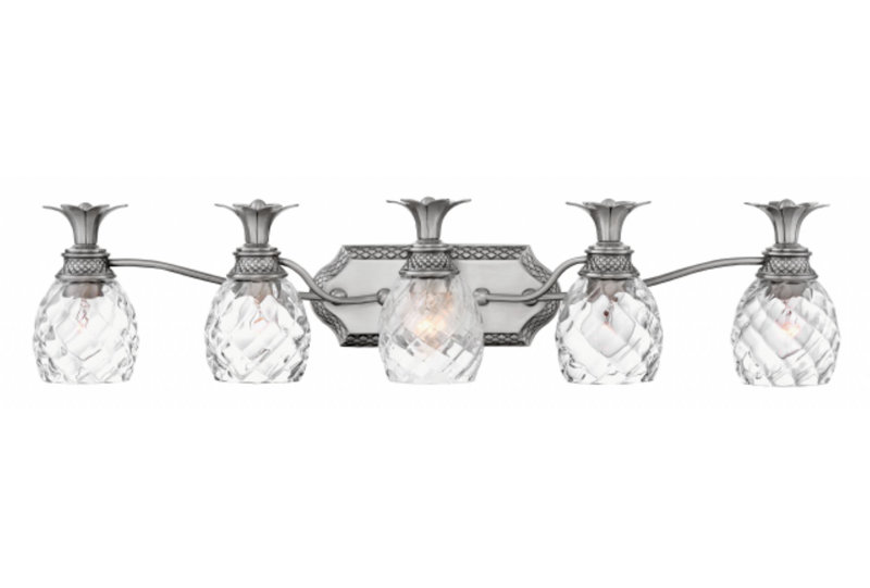 BATH PLANTATION Bath Five Light, Silver/White