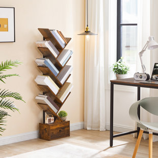 9-Tier Bookcase Tree Bookshelf with Drawer