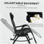 Chaises berçantes d'extérieur 2 pièces Outsunny, chaise berçante inclinable et inclinable pliable avec coussin, porte-gobelet et téléphone, pieds combinés, noir-1517199367