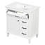 Meuble-lavabo simple autoportant blanc avec lavabo et rangement en céramique