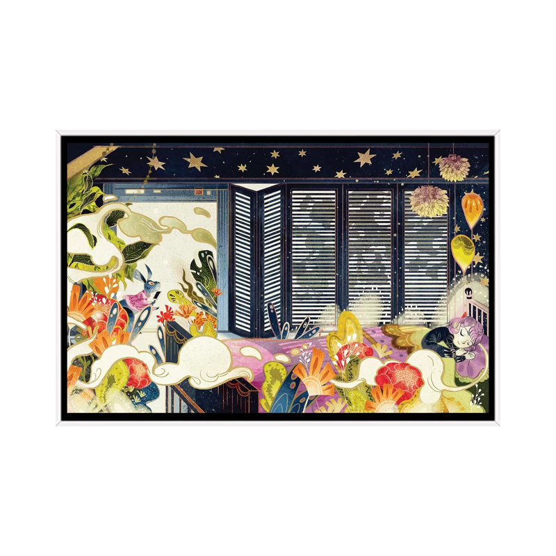 Dream Security Door by Sija Hong - Painting on Canvas, 66.04 cm H x 45.72 cm W, White Framed