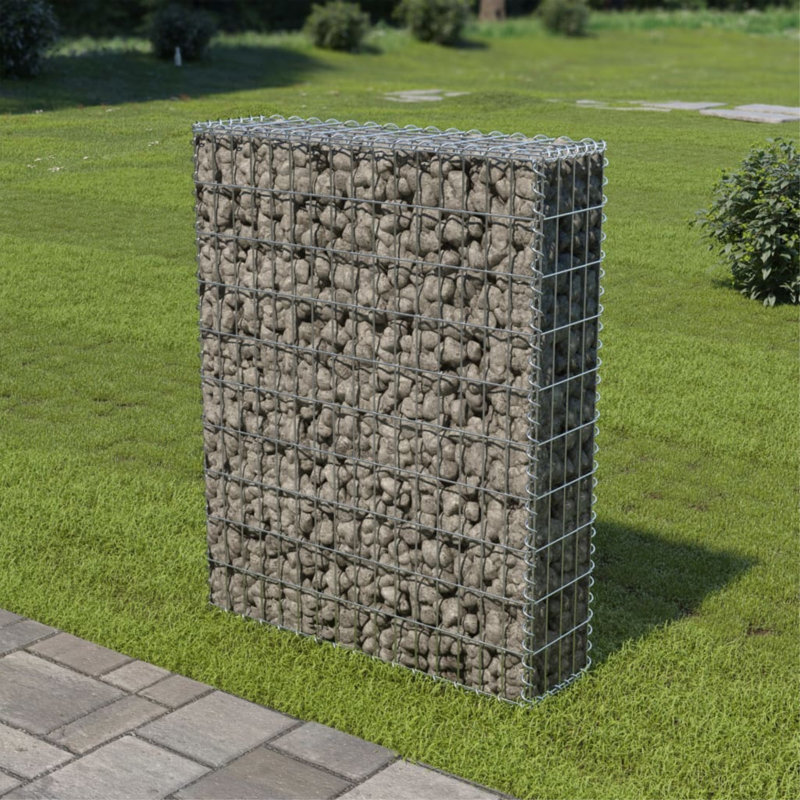 Panier en Gabion avec couvercles en acier galvanisé vidaXL Gabion, 31,5 po x 7,9 po x 39,4 po, H 3,3 pi x l 0,7 pi x P 2,6 pi