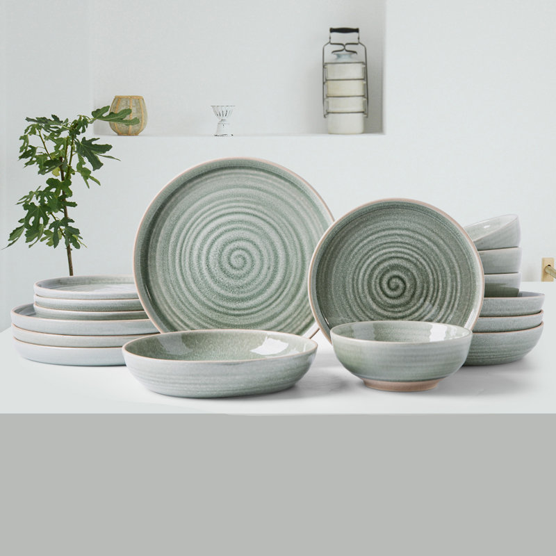  16 Piece Stoneware Dinnerware Set - Service For 4
