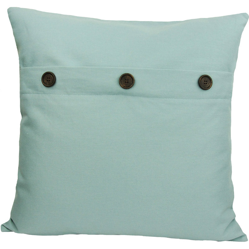 Solid Button Down Blend 20" Throw Pillow, Blue