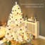 Grand arbre de Noël artificiel HOMcom avec 1518 branches, 500 lumières DEL blanc chaud, ouverture automatique, blanc-933860802