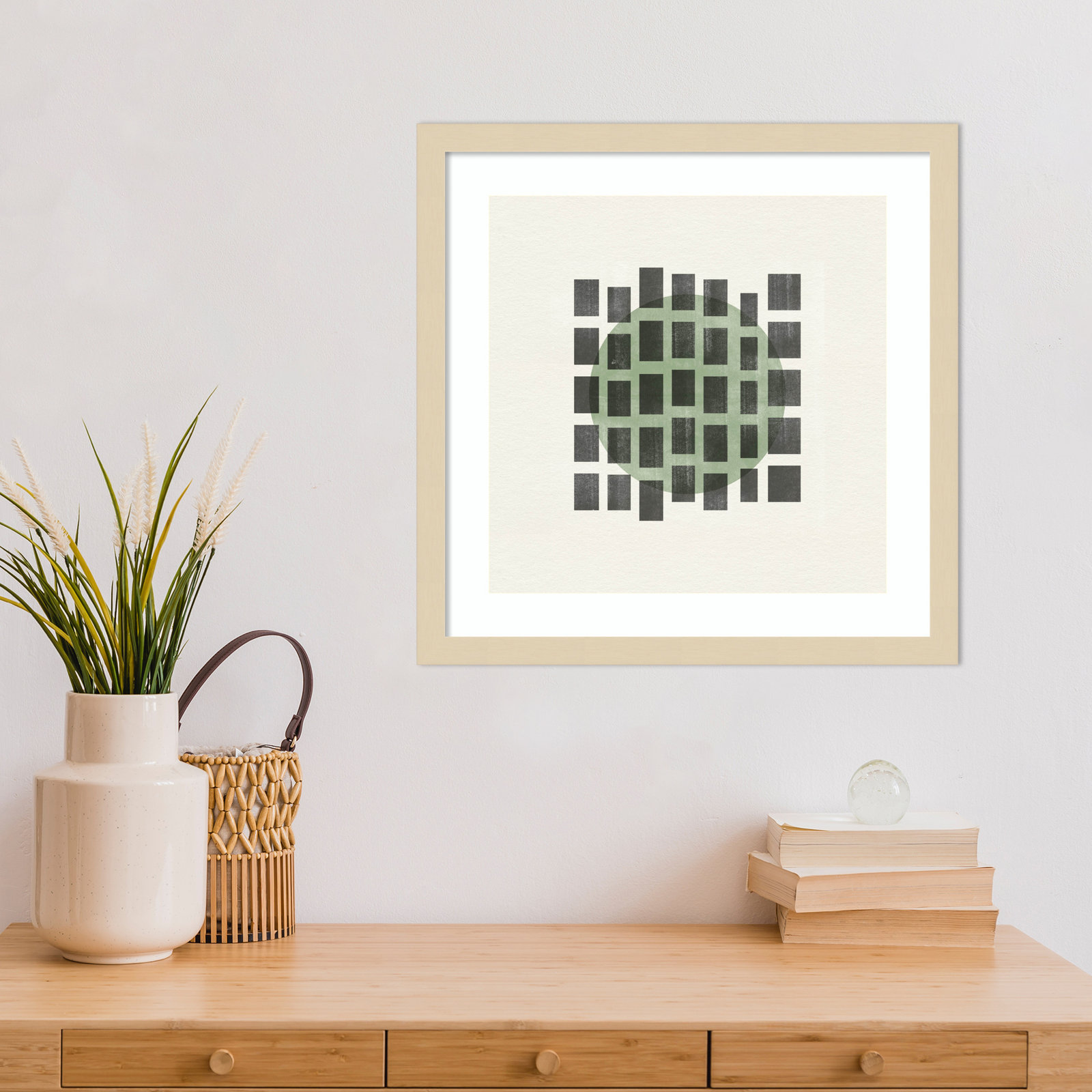 Leia "Minimalist Japandi 01" Print, Brown, 17" H x 17" W