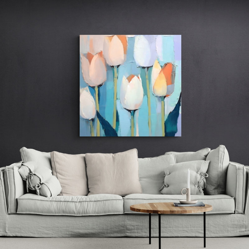 "Tulipes 2" sur toile, H 24 po x l 24 po