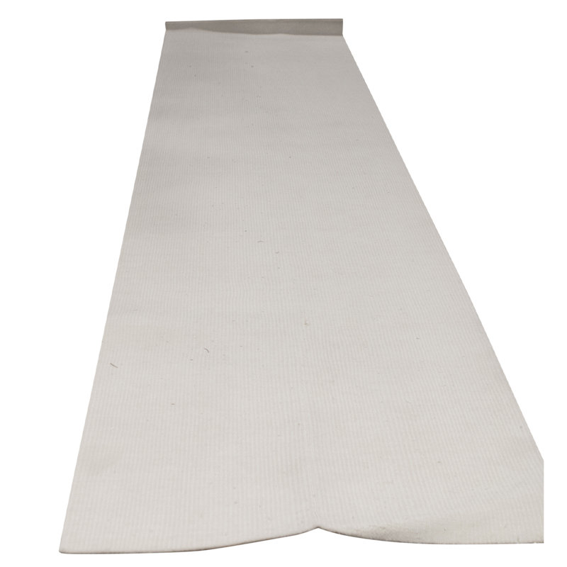 Tapis de couloir beige en laine noué à la main 3 pi 10 po x 15 pi 1 po