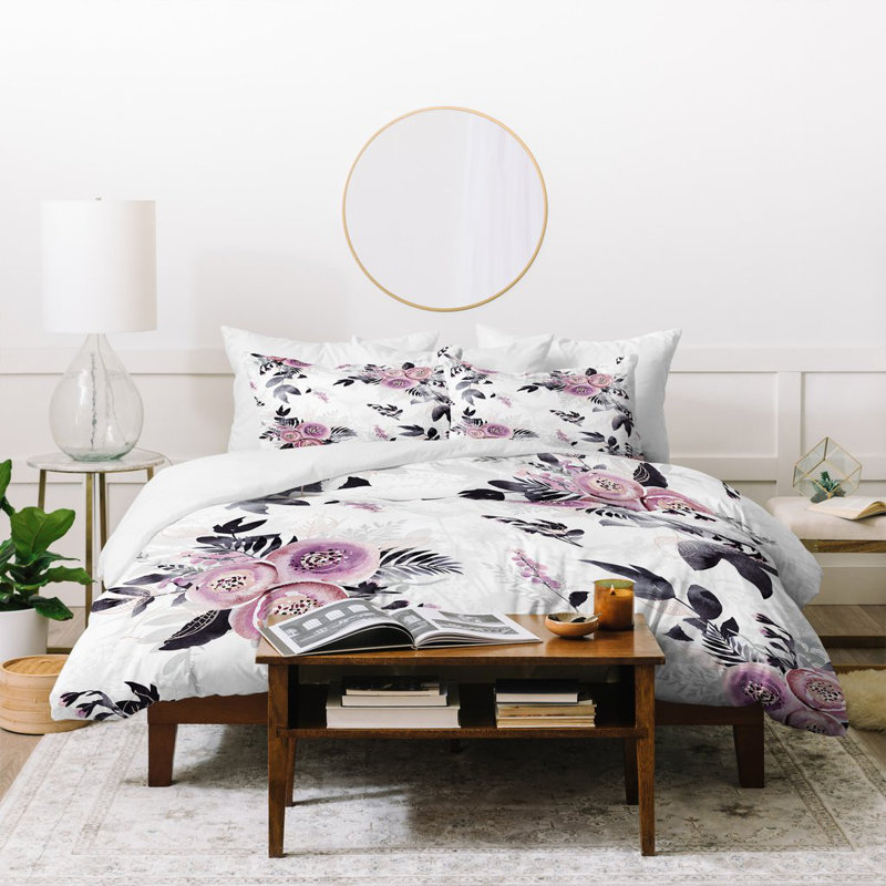Ensemble de housse de couette Iveta Abolina, Housse de couette pour grand lit et 2 taies décor
