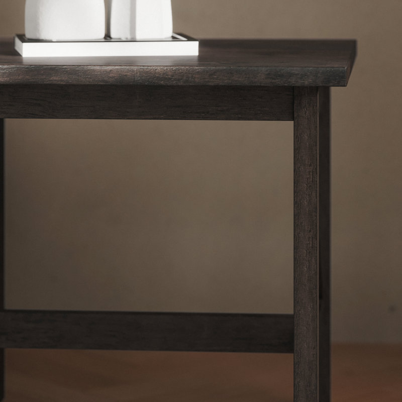 Cudahy Farmhouse Style Solid Wood End Table with Traditional Crisscross Accents, Gray, Gray