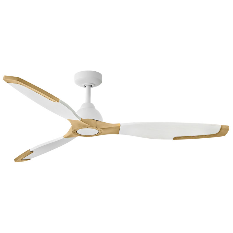 Ventilateur de plafond intelligent DEL intégré Hinkley Aileron, Blanc mat