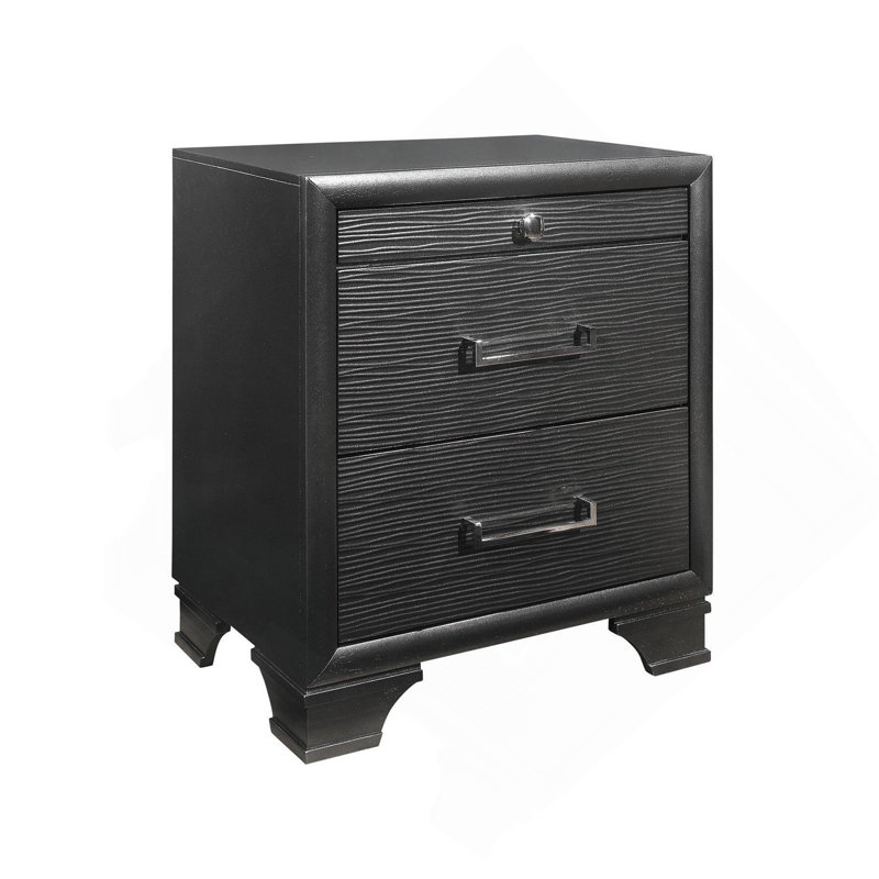 Civic White Nightstand, Gray