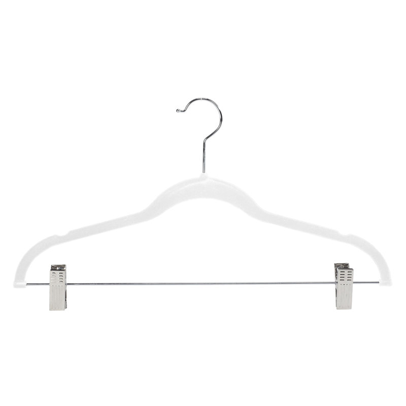 Cintre standard en velours antidérapant Luegenia, Blanc
