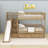 Twin Over Twin Bunk Bed With Slide And Storage Staircase-675417308