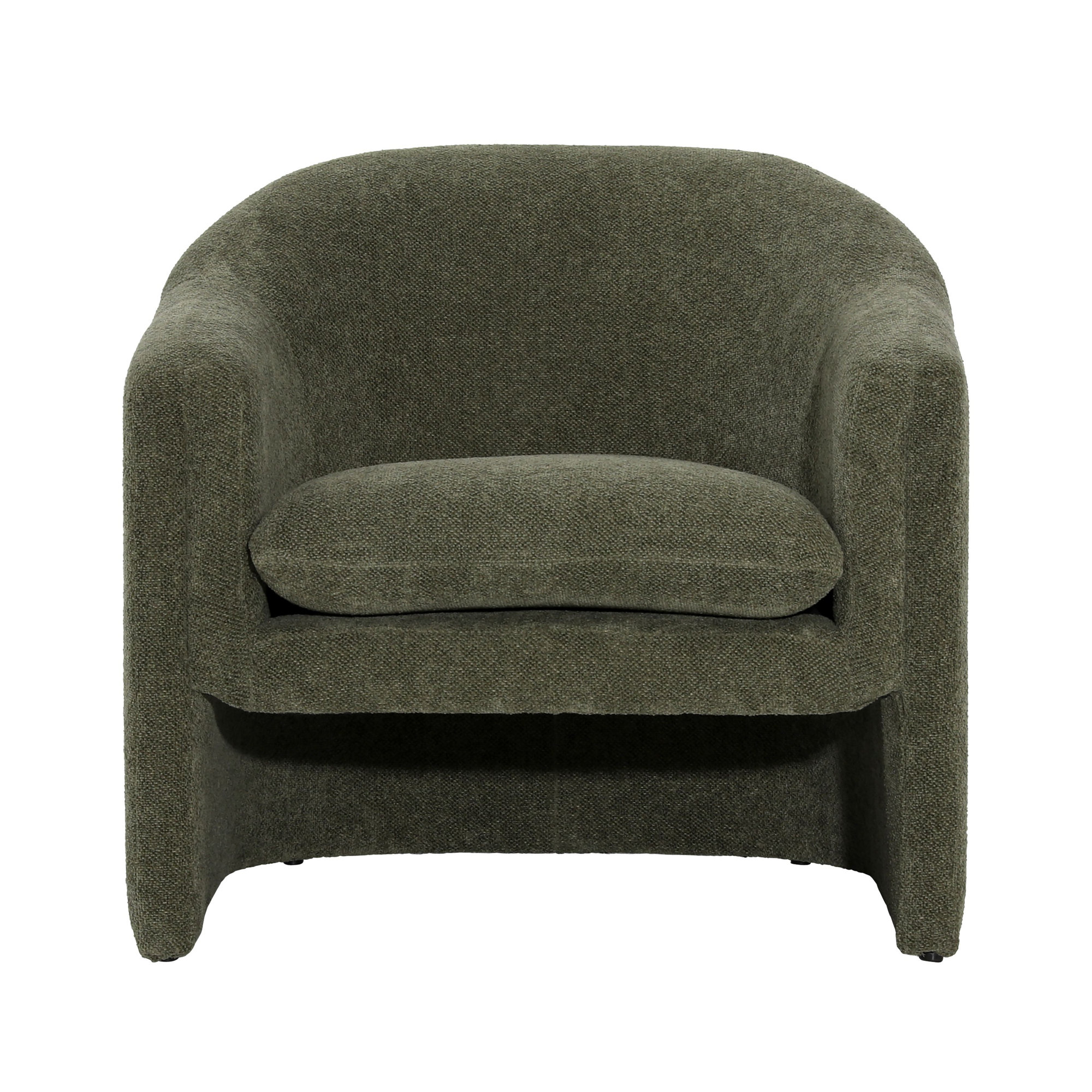 Alda Polyester Blend Upholstered Occasional Accent Chair, Cream, Green