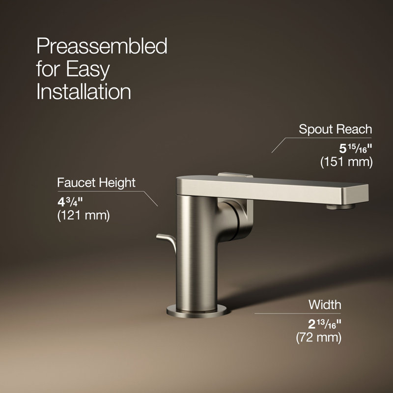 Composed® Single-Handle Bathroom Faucet with Drain Assembly, Vibrant Brushed Nickel