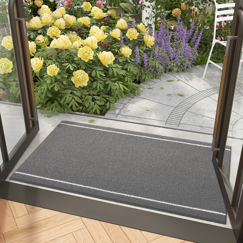 Non-Slip Mother's Day Indoor / Outdoor Doormat, 61cm W x 91cm L, Grey