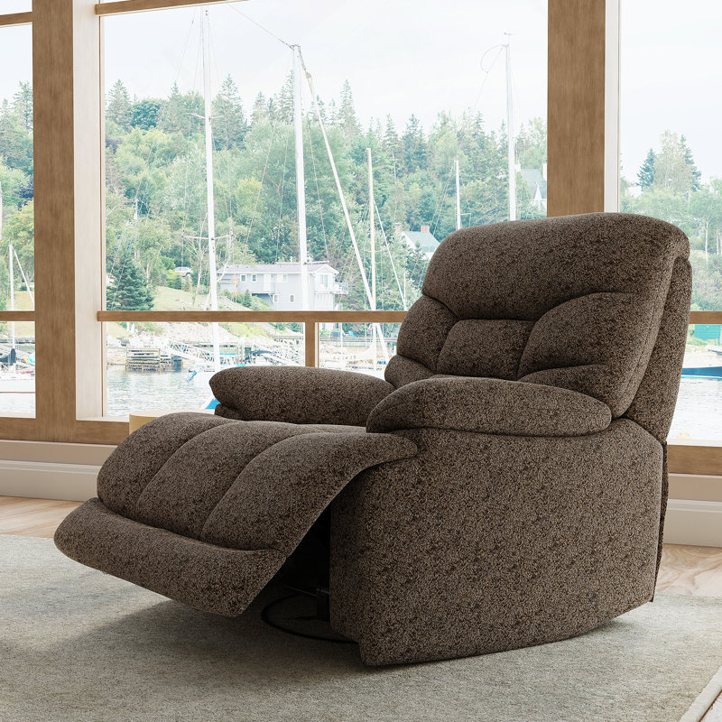 Swivel Glider Recliner in Alaska Earth, Brown