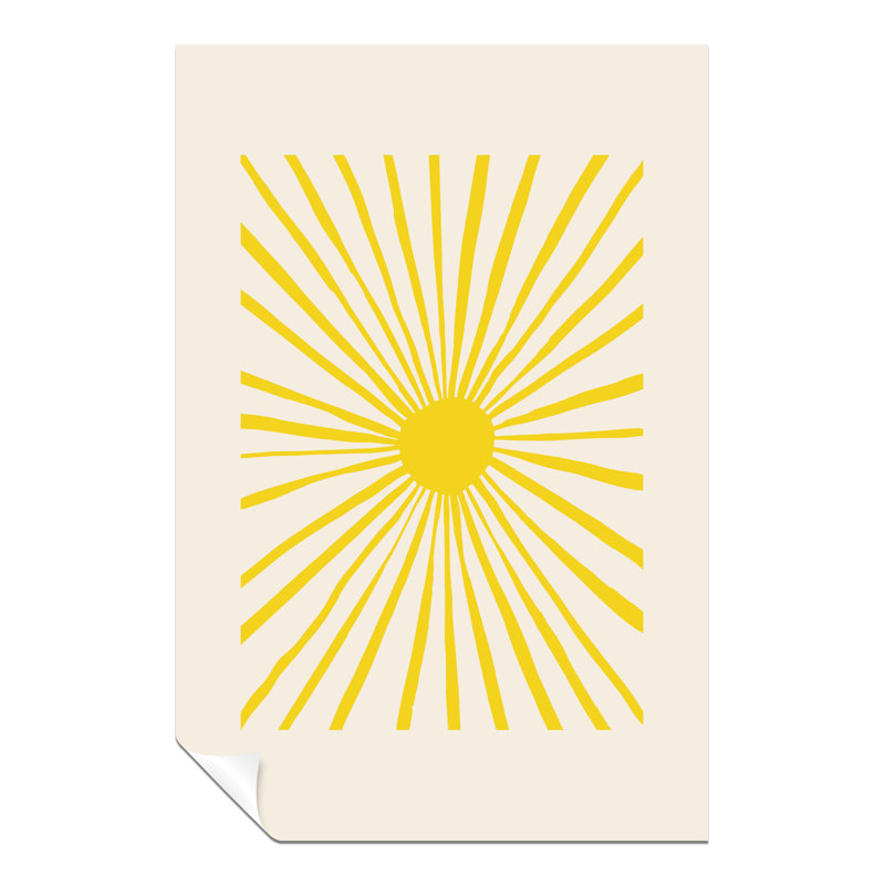 Fine Art Prints Yellow Sunlight Graphic - No Frame Print, 31cm H x 20cm W x 0.5cm D
