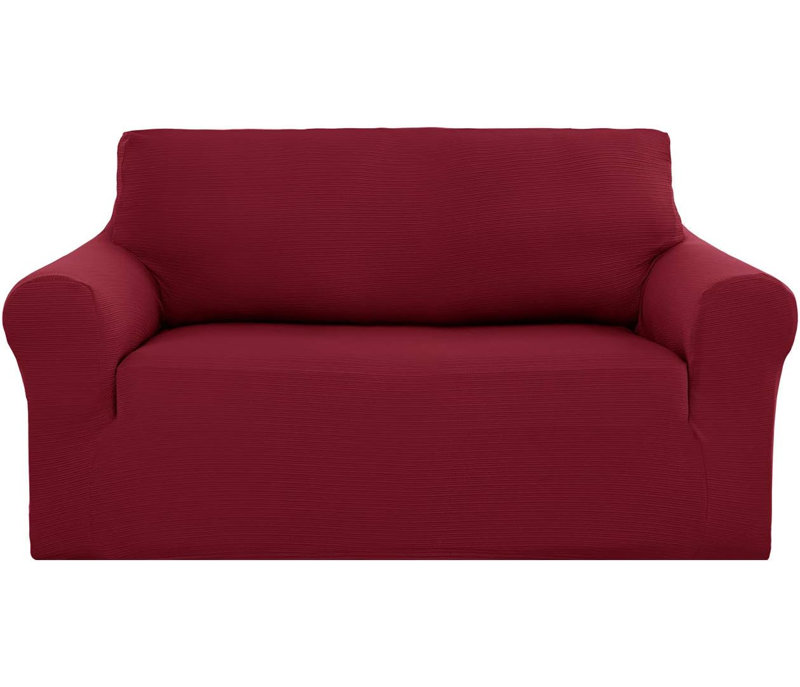 Odane Polyester Loveseat Slipcover, Bordeaux