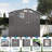 Gray 6x 3.5ft Metal Tool Shed With Clear Window And Ventilation Holes, Suitable For Sundries Bike Storage, Modular Design Fast Assembly Outdoor Storage Peaked Roof Skylight Window, Lockable Door