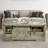 Farmhouse Sliding Barn Door Coffee Storage Large Rectangular Table - Light Gray