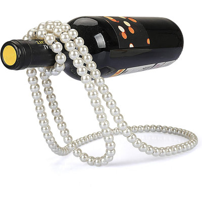 Support à vin flottant à collier, support pour bouteille de vin (blanc)
