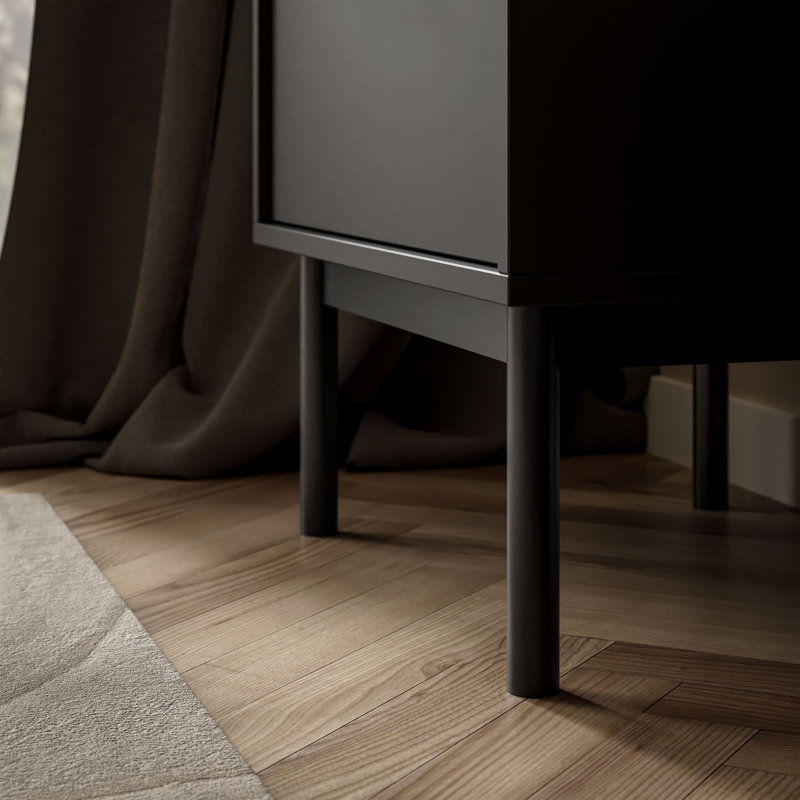 54cm W Bedside Table, Black
