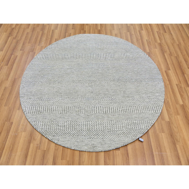 Tapis gris 5 pi x 5 pi Traesean One-of-a-Kind New Age
