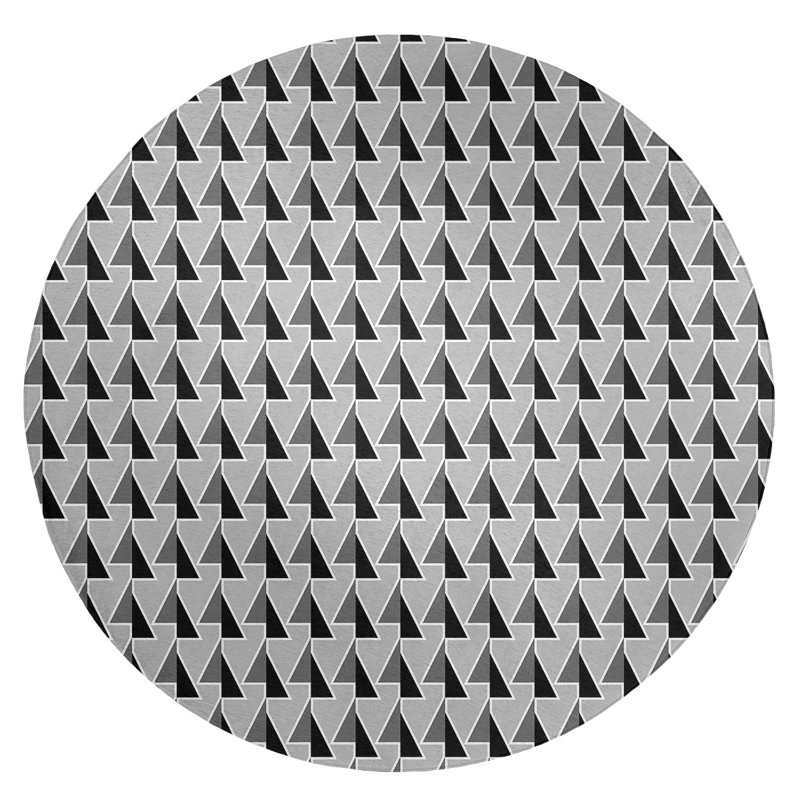 Chenille Geometric Indoor Rug, Round 5'