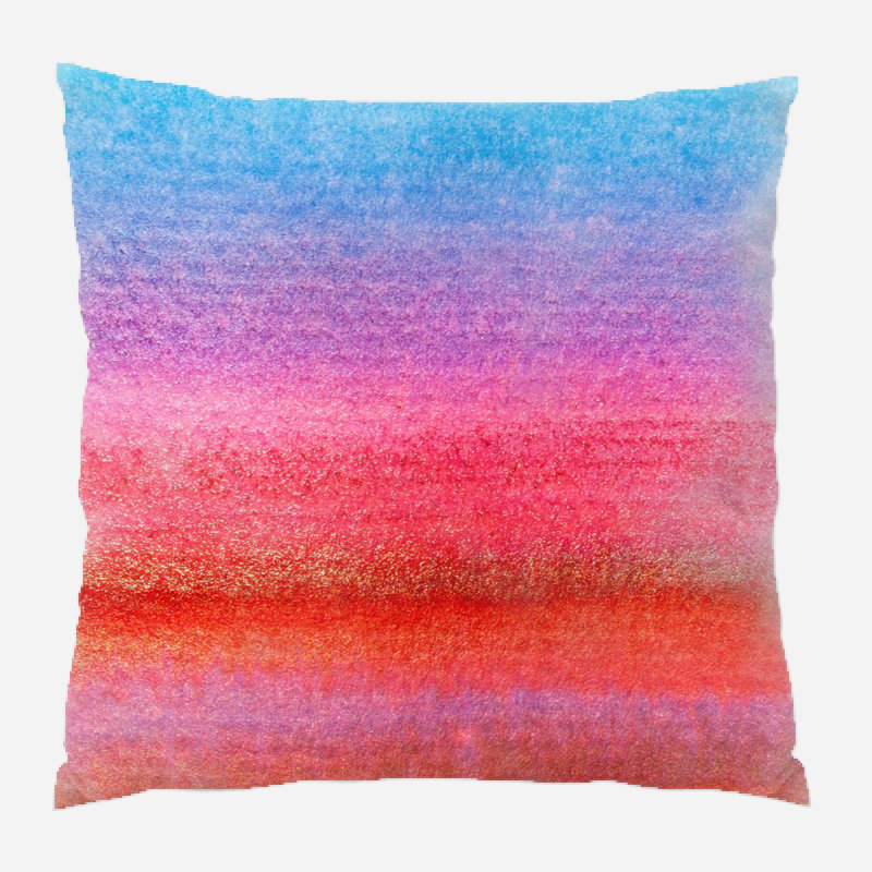 Coussin décoratif aquarelle , Intérieur, Microsuède