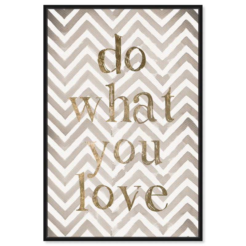 «Do What You Love», art textuel sur toile, Cadre flottant noir, H 15 po x l 10 po