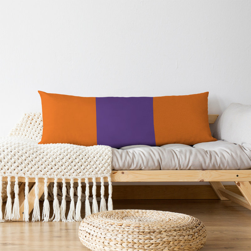 Oreiller de corps en polyester / polyester Arizona Football Stripes, Orange / milieu mauve, Kentucky 