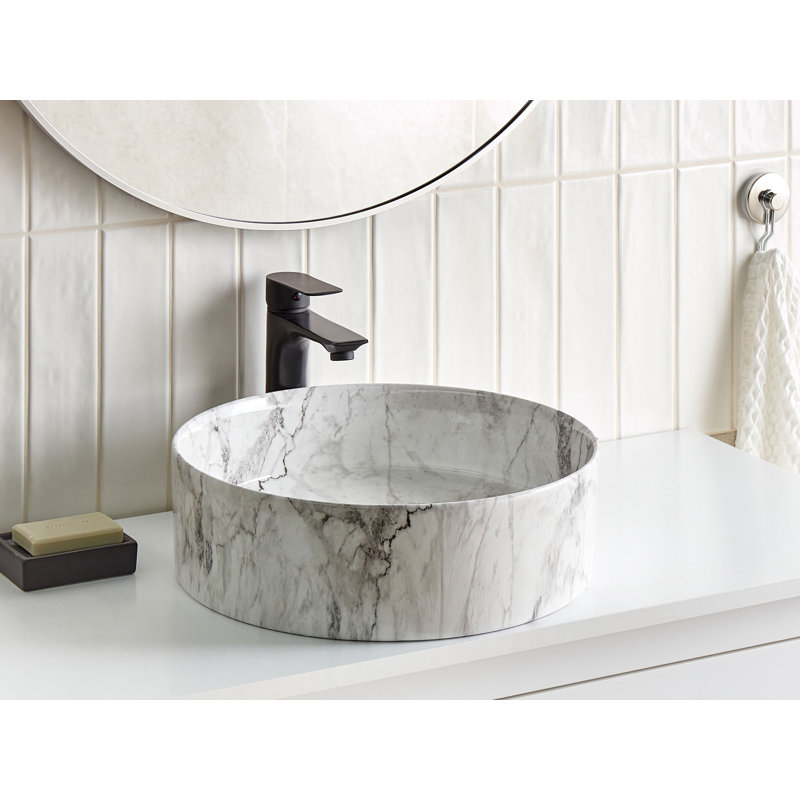 Metro Lane Darrik 16mm L x 16mm W Marble Ceramic Oval Sink