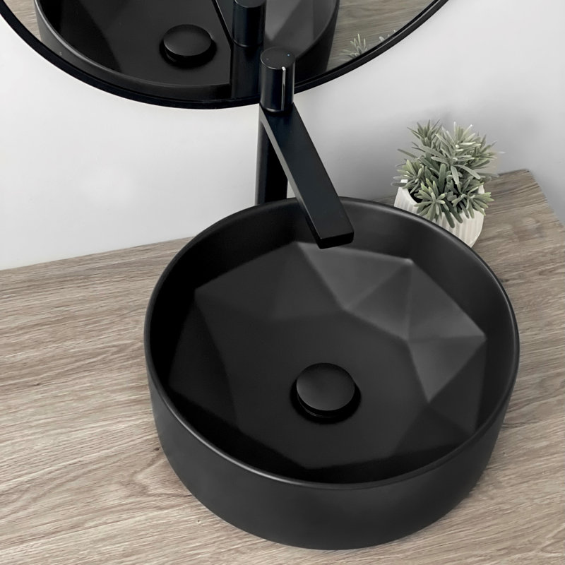 Lavabo vasque rond rond 16 po STYLISH Opulence, Noir