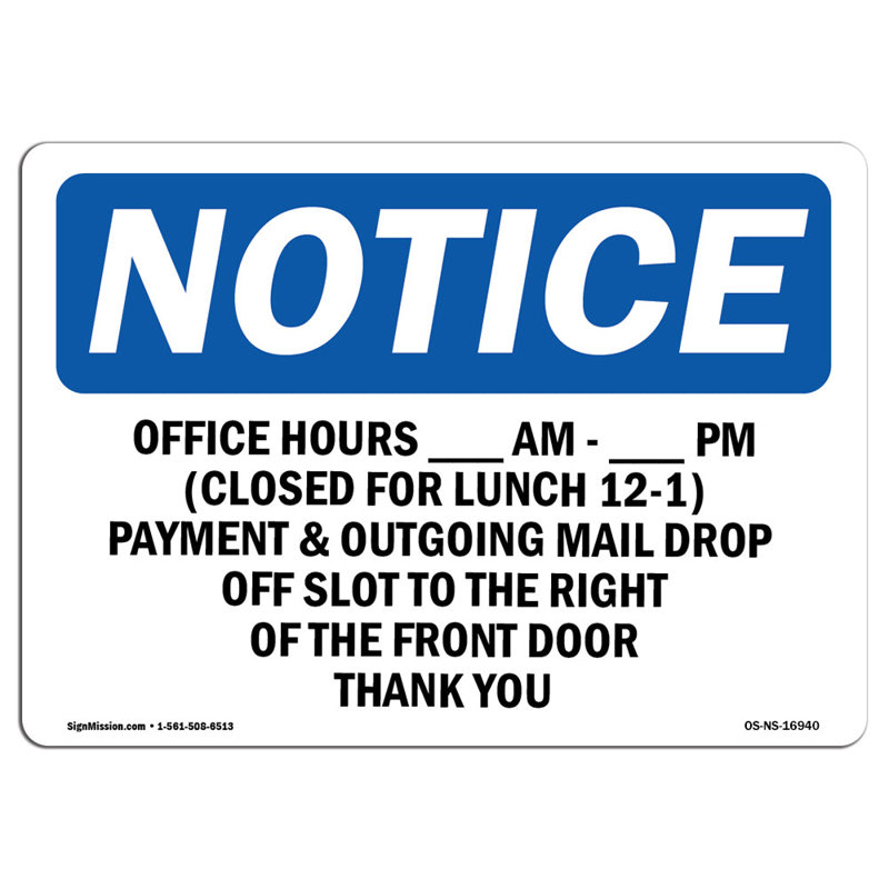 Notice Office Hours