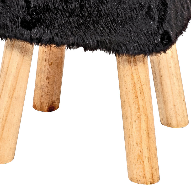 Cockrell Hill Solid Wood Accent Stool, Black