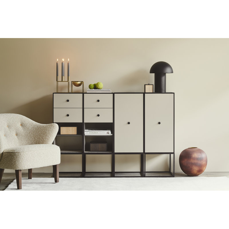 Brasilia Tufted Armchair, Dark Stained Oak, Sheepskin Honey