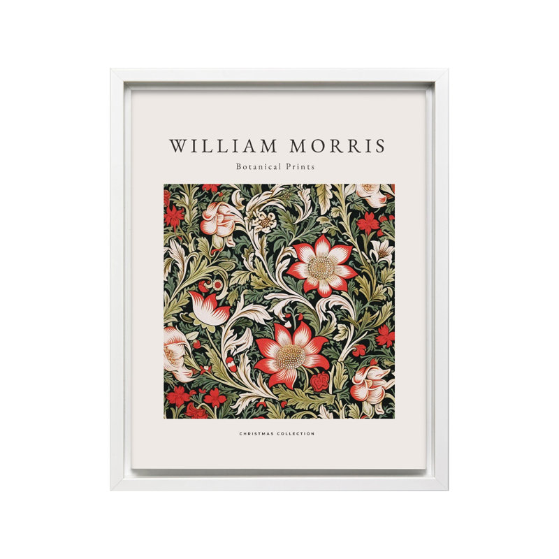 William Morris - impression botanique n ° 2, Canvas, White Framed, 08"H x 10"W
