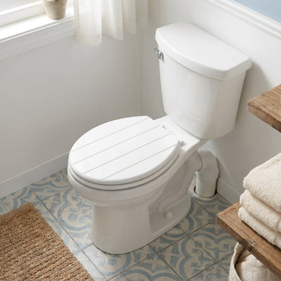 Tongue & Groove Wood Toilet Seat Stick 'n' Lock Hinges (Windermere)
