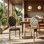 Chaise de salle à manger rembourrée en faux bois d'hévéa massif H 23,4 po x P 19,3 po x H 37,4 po A&A Furniture