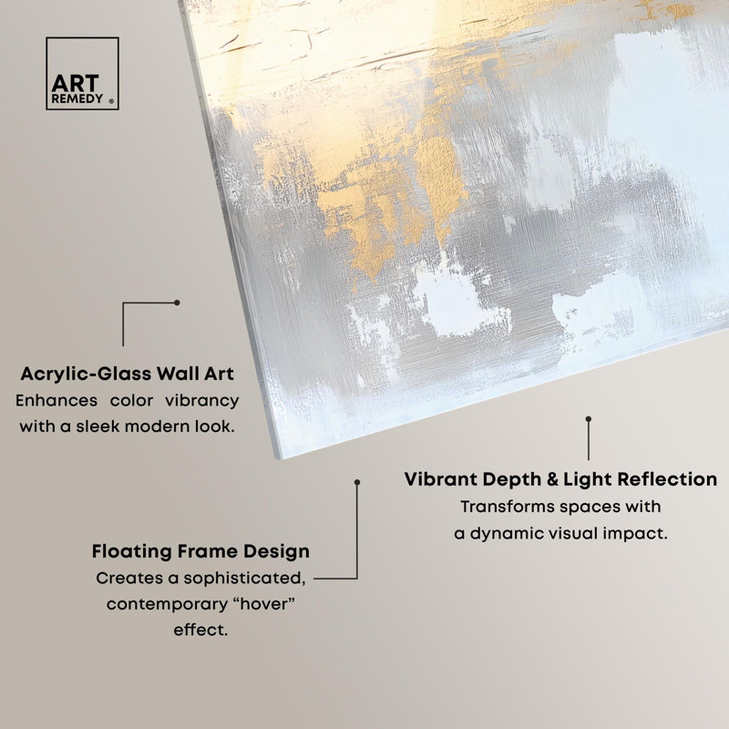 Art abstrait Gossamer Gold II par Art Remedy, H 16 po x l 20 po