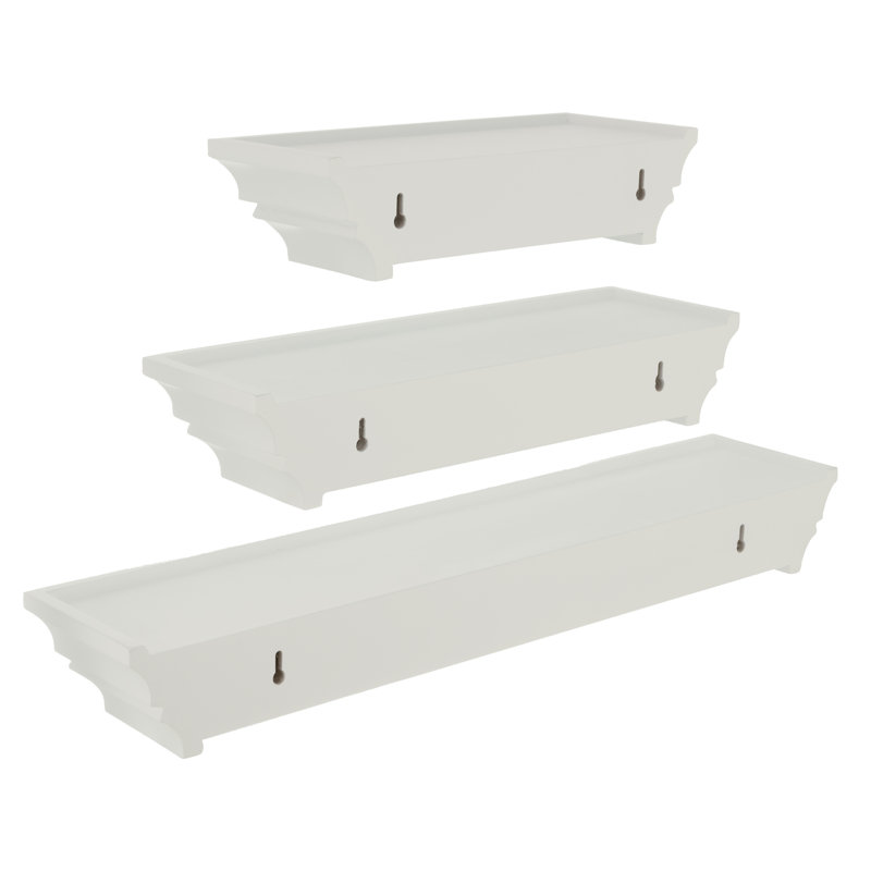 Tablette flottante 3 pièces Girard, Blanc antique