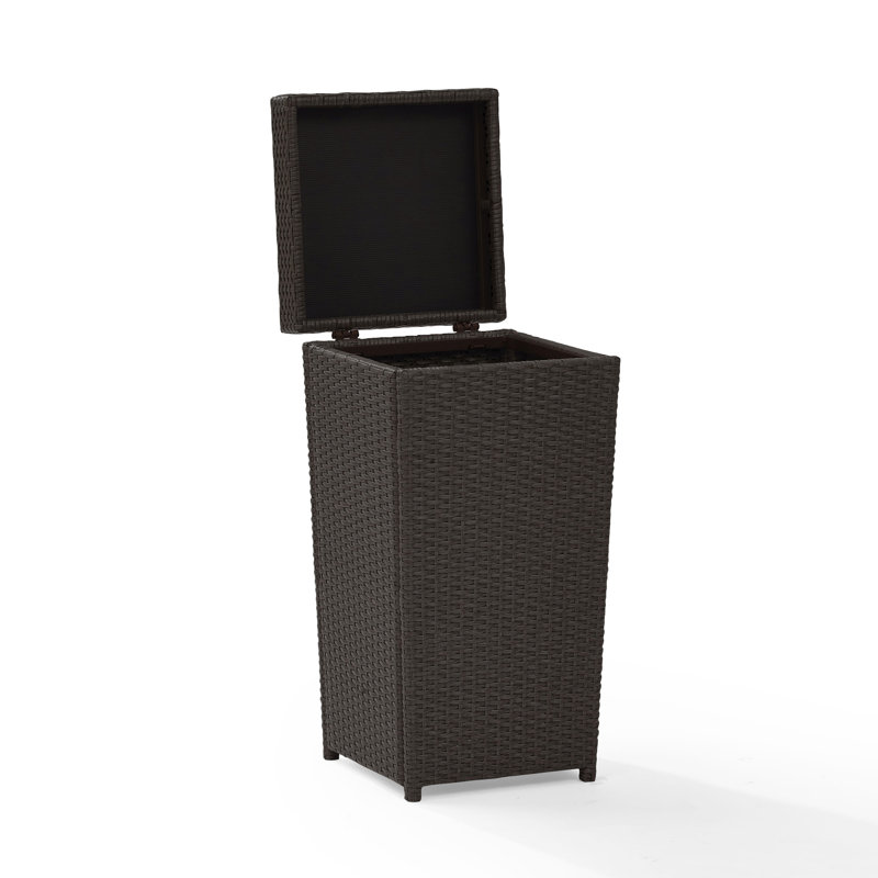 Wicker Manual Lift Outdoor Trash/Recycling Bins - 35 Gallons
