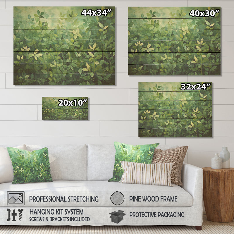Herbes Origan teintes I - Herbes florales sur bois, H 10 po x l 20 po x P 0,78 po