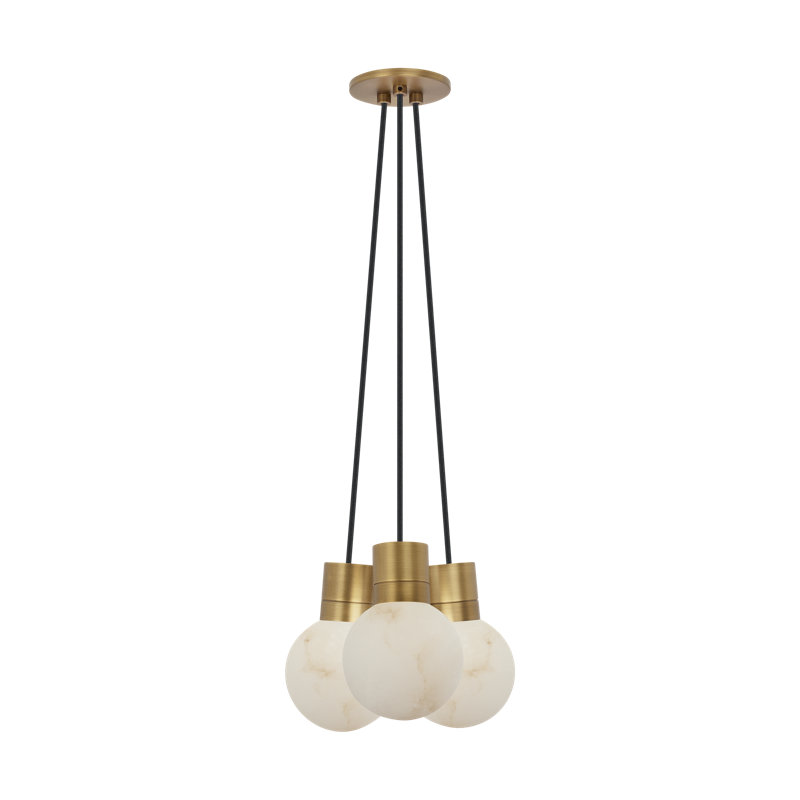 Mina LED Pendant, 152" H x 7.6" W x 9" D, Hand-Rubbed Antique Brass, 3
