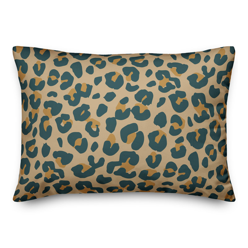 Coussin lombaire rectangulaire à imprimé animal, Beige