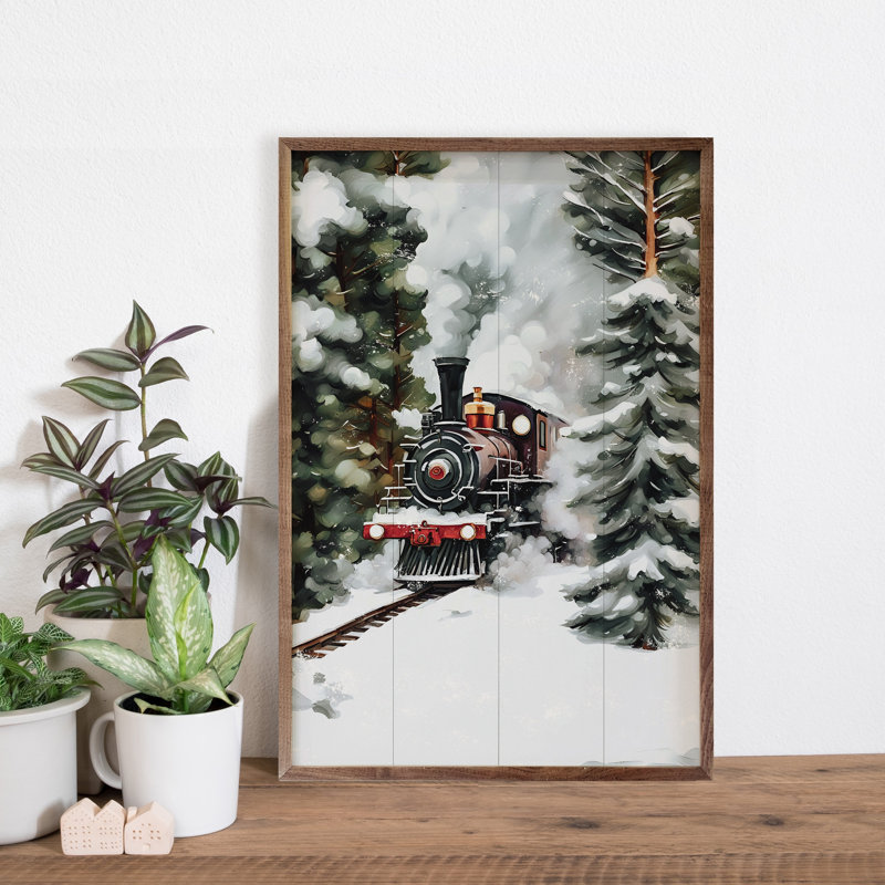 Winter Mountain Train, 36" H x 24" W